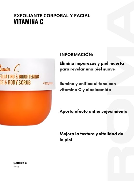PACK 2 EXFOLIANTE CORPORAL Y FACIAL VITAMINA C 250G DR RASHEL - 2