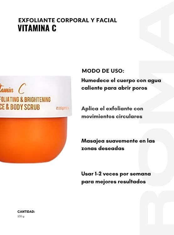 PACK 2 EXFOLIANTE CORPORAL Y FACIAL VITAMINA C 250G DR RASHEL - 3