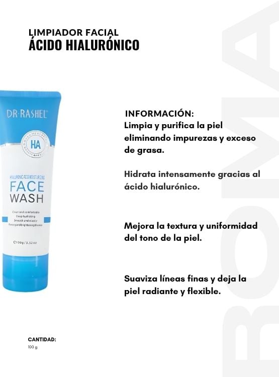 LIMPIADOR FACIAL ÁCIDO HIALURÓNICO 100G DR RASHEL - 2
