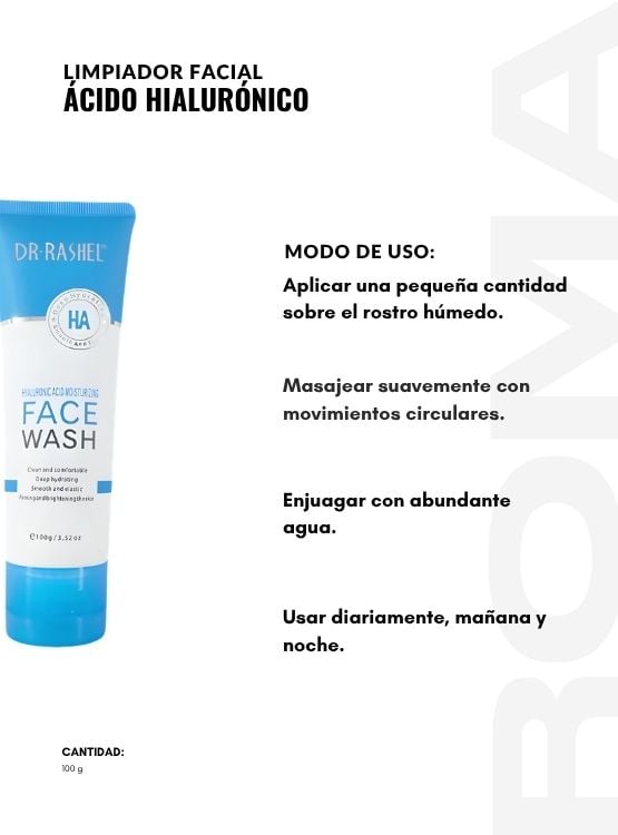 LIMPIADOR FACIAL ÁCIDO HIALURÓNICO 100G DR RASHEL - 3
