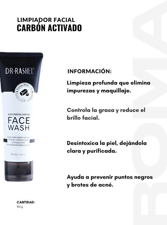 PACK 3 LIMPIADOR FACIAL CARBÓN ACTIVADO 100G DR RASHEL - 2
