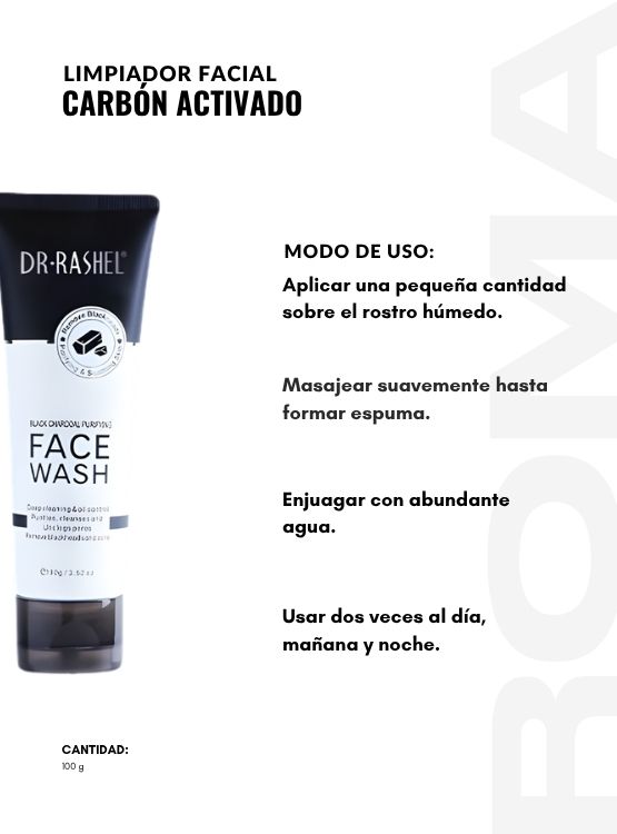 PACK 3 LIMPIADOR FACIAL CARBÓN ACTIVADO 100G DR RASHEL - 3