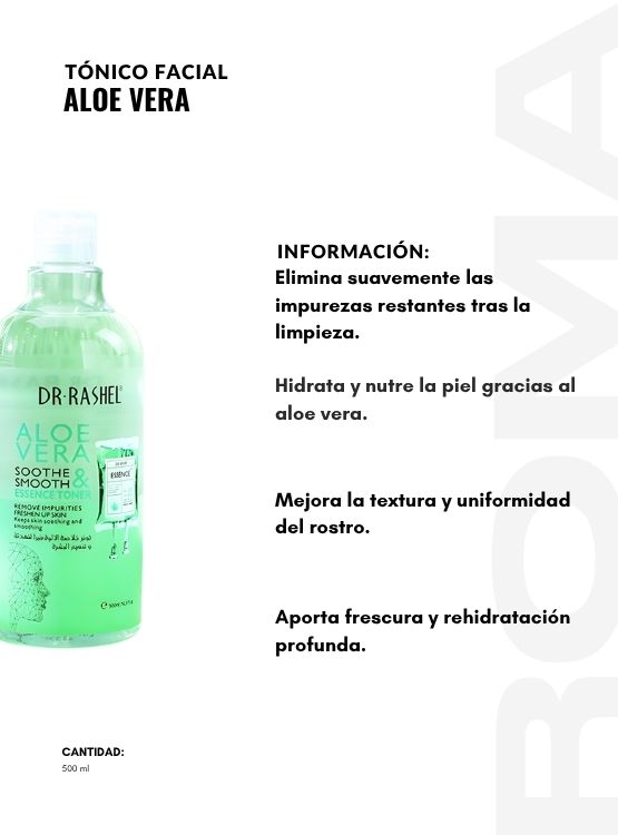 PACK 2 TÓNICO FACIAL ALOE VERA 500ML DR RASHEL - 2