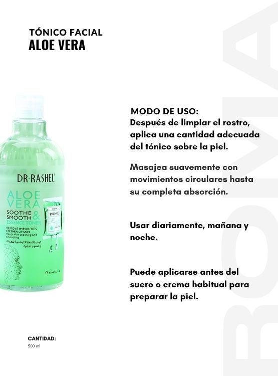 PACK 2 TÓNICO FACIAL ALOE VERA 500ML DR RASHEL - 3