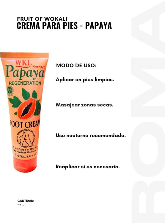 PACK 3 CREMA PARA PIES PAPAYA 120ML WOKALI - 3