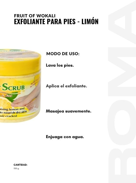 PACK 2 EXFOLIANTE PARA PIES LIMÓN 500G WOKALI - 3