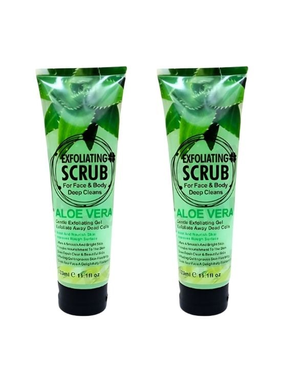 PACK 2 EXFOLIANTE FACIAL Y CORPORAL ALOE VERA 320ML WOKALI - 1