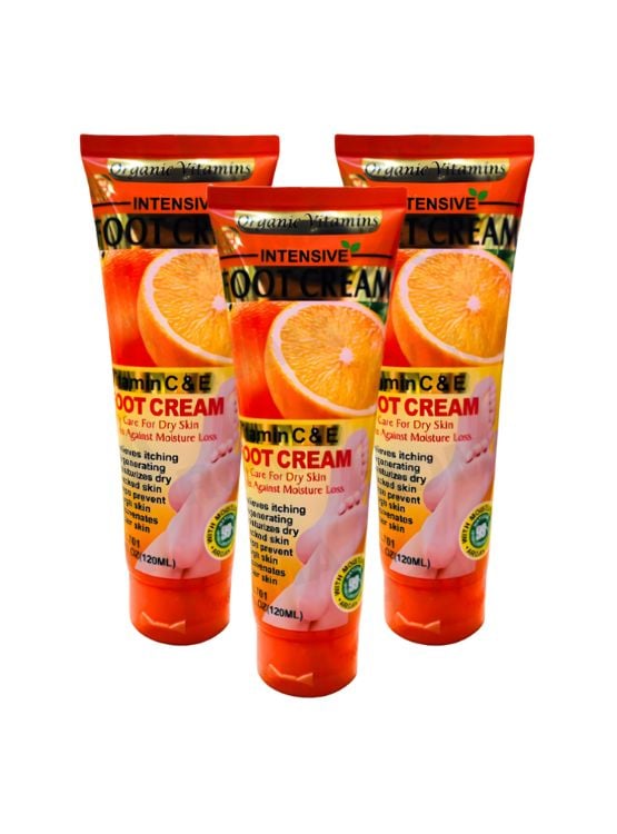 PACK 3 CREMA PARA PIES VITAMINA C Y E 120ML WOKALI - 1