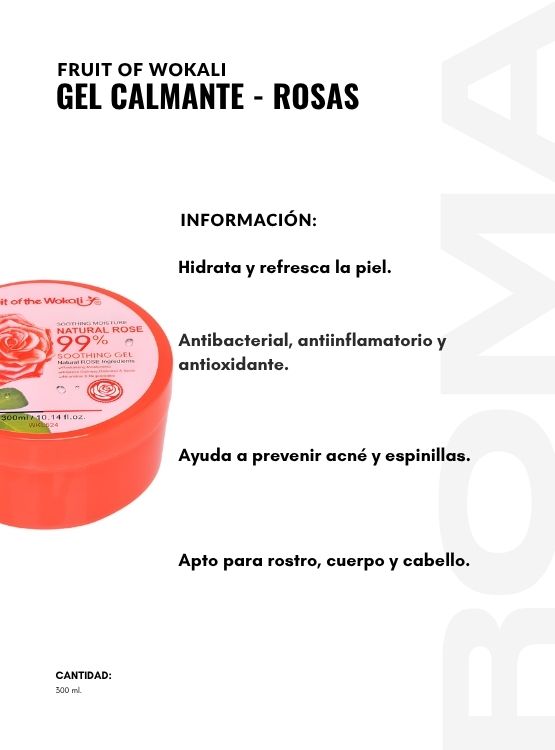 PACK 3 GEL CALMANTE ROSAS 300ML WOKALI - 2