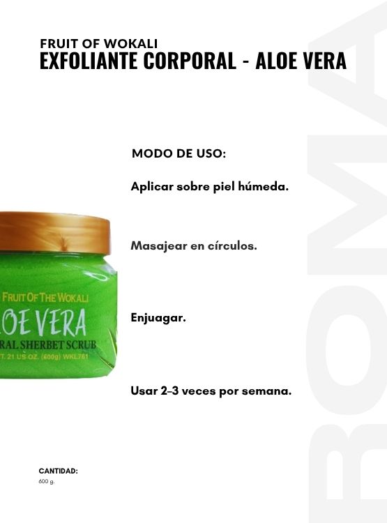 PACK 3 EXFOLIANTE CORPORAL ALOE VERA 600G WOKALI - 3