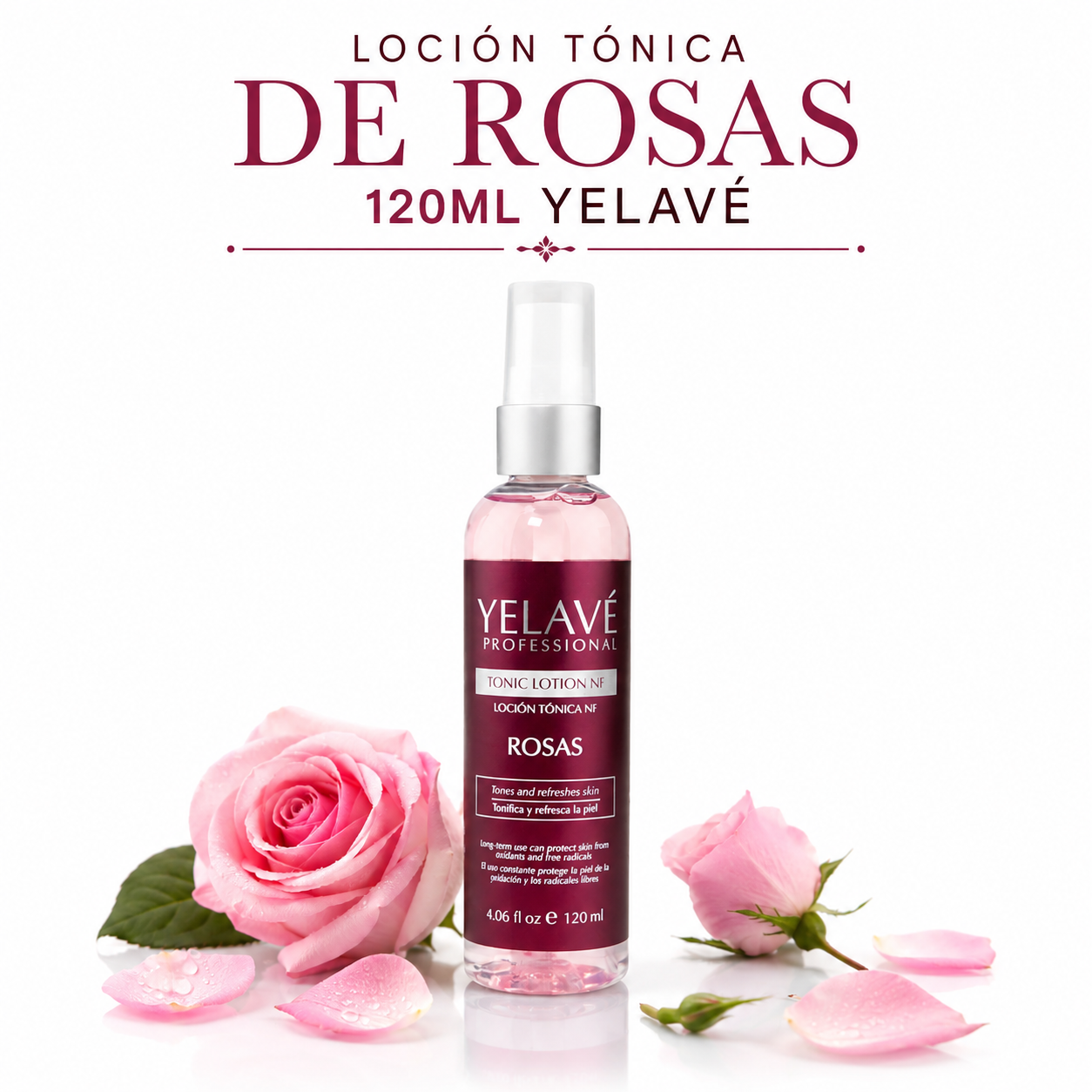 LOCIÓN TÓNICA DE ROSAS 120ML YELAVÉ - 1