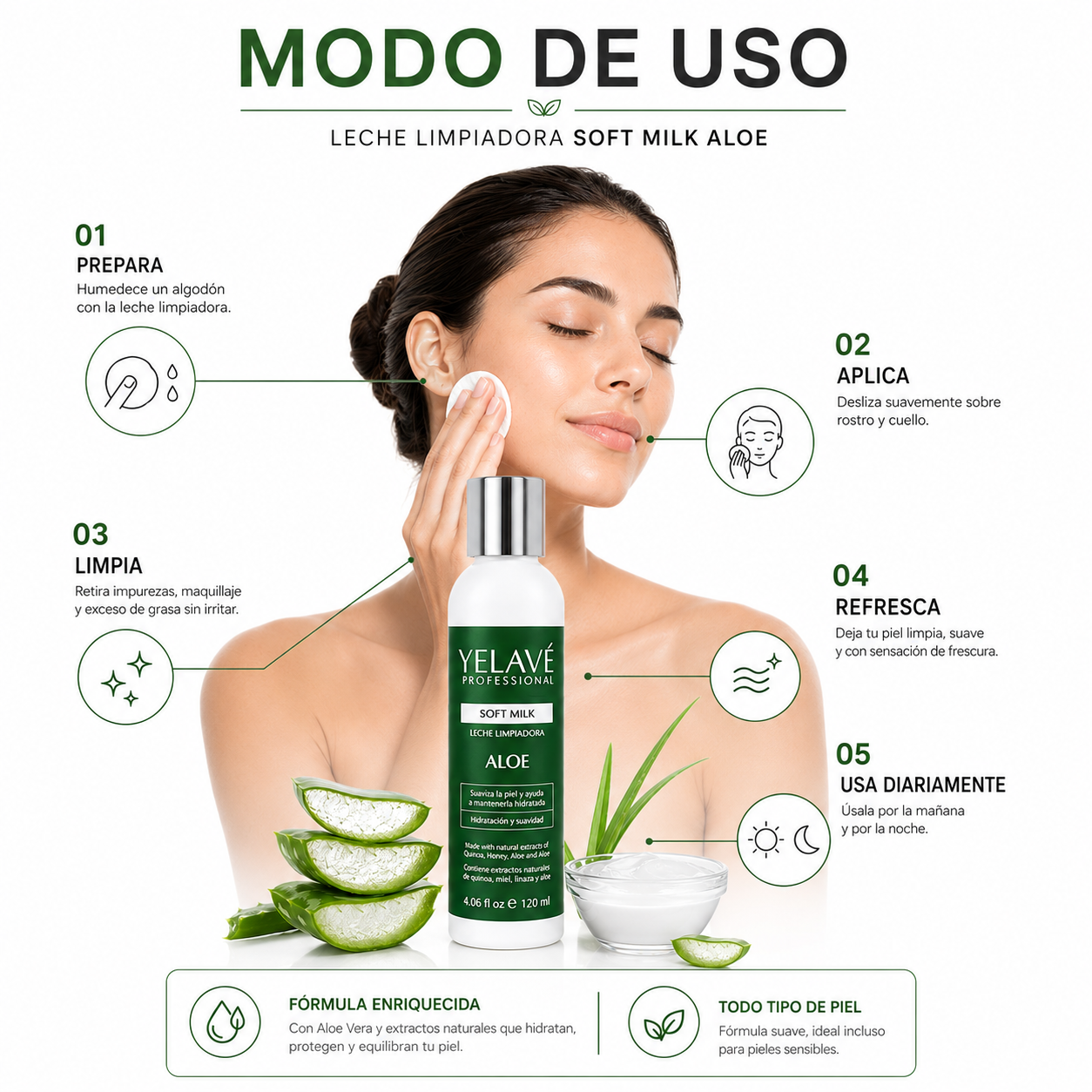 SOFT MILK ALOE 120ML YELAVÉ - 3