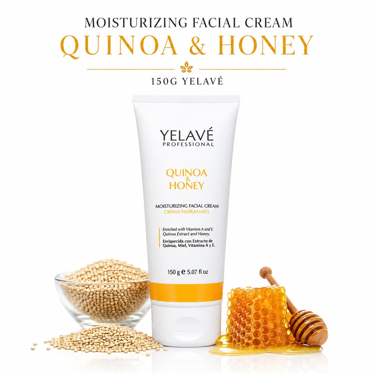 MOISTURIZING FACIAL CREAM QUINOA Y HONEY 150G YELAVÉ - 1