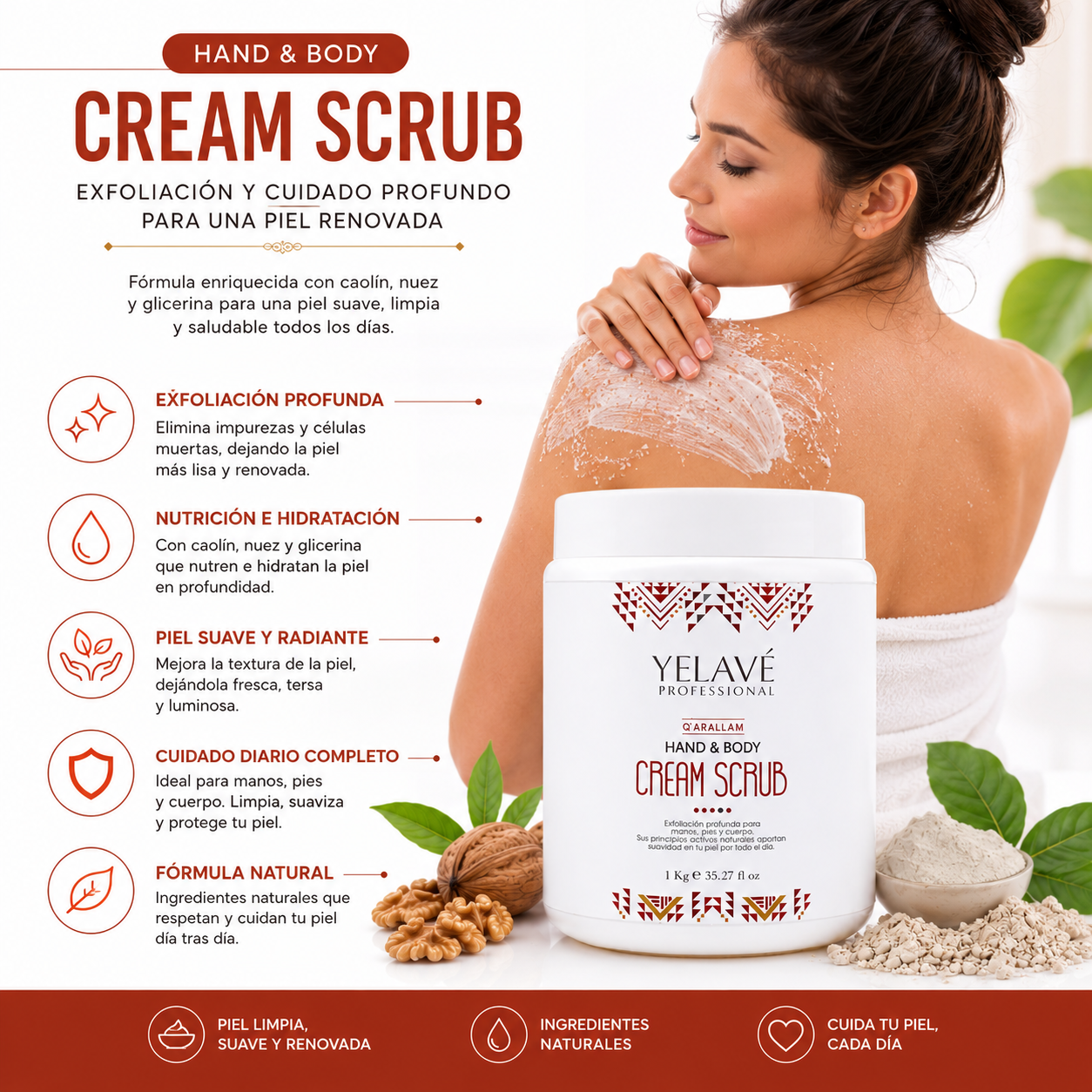 HAND Y BODY CREMA SCRUB 1KG YELAVÉ - 2