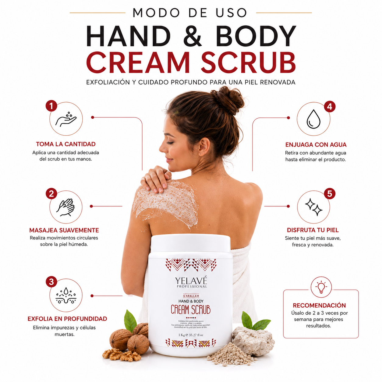 HAND Y BODY CREMA SCRUB 1KG YELAVÉ - 3