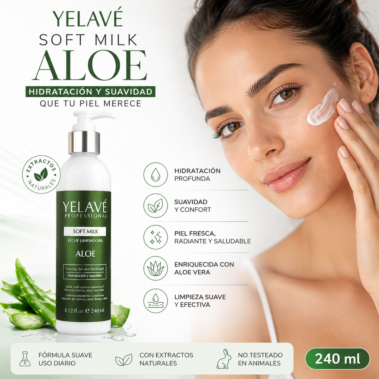SOFT MILK ALOE 240ML YELAVÉ - 2