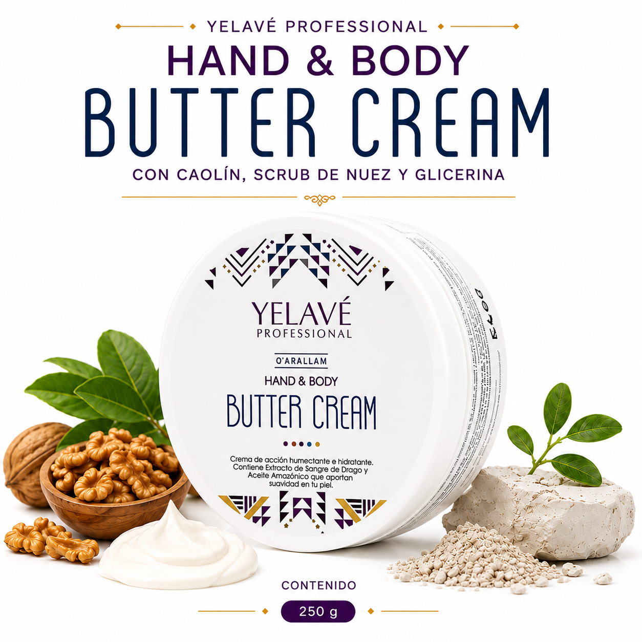 HAND Y BODY BUTTER CREAM 250G YELAVÉ - 1