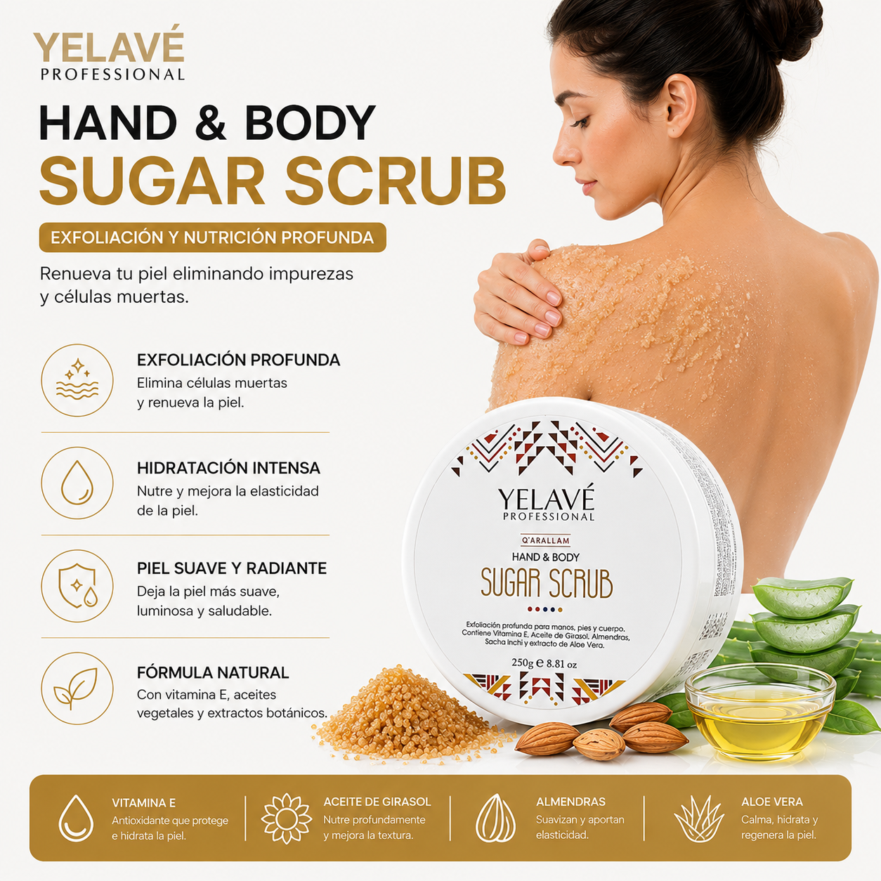 HAND Y BODY SUGAR SCRUB 250G YELAVÉ - 2