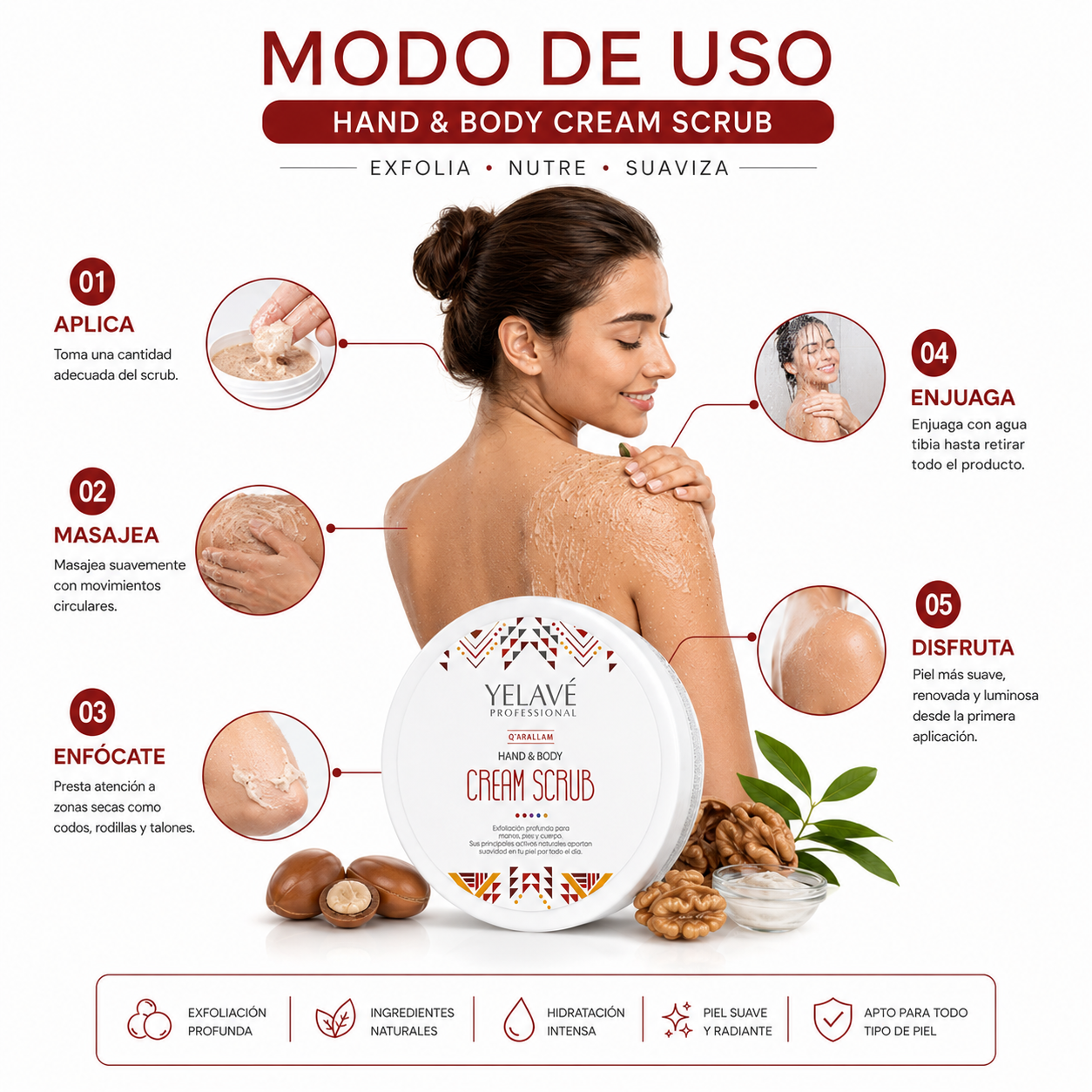 HAND Y BODY CREMA SCRUB 250 G YELAVÉ - 3