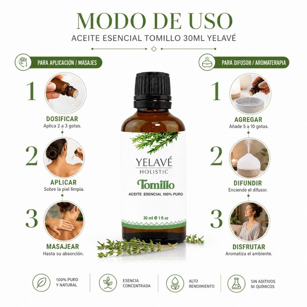 ACEITE ESENCIAL TOMILLO 30ML YELAVÉ - 3