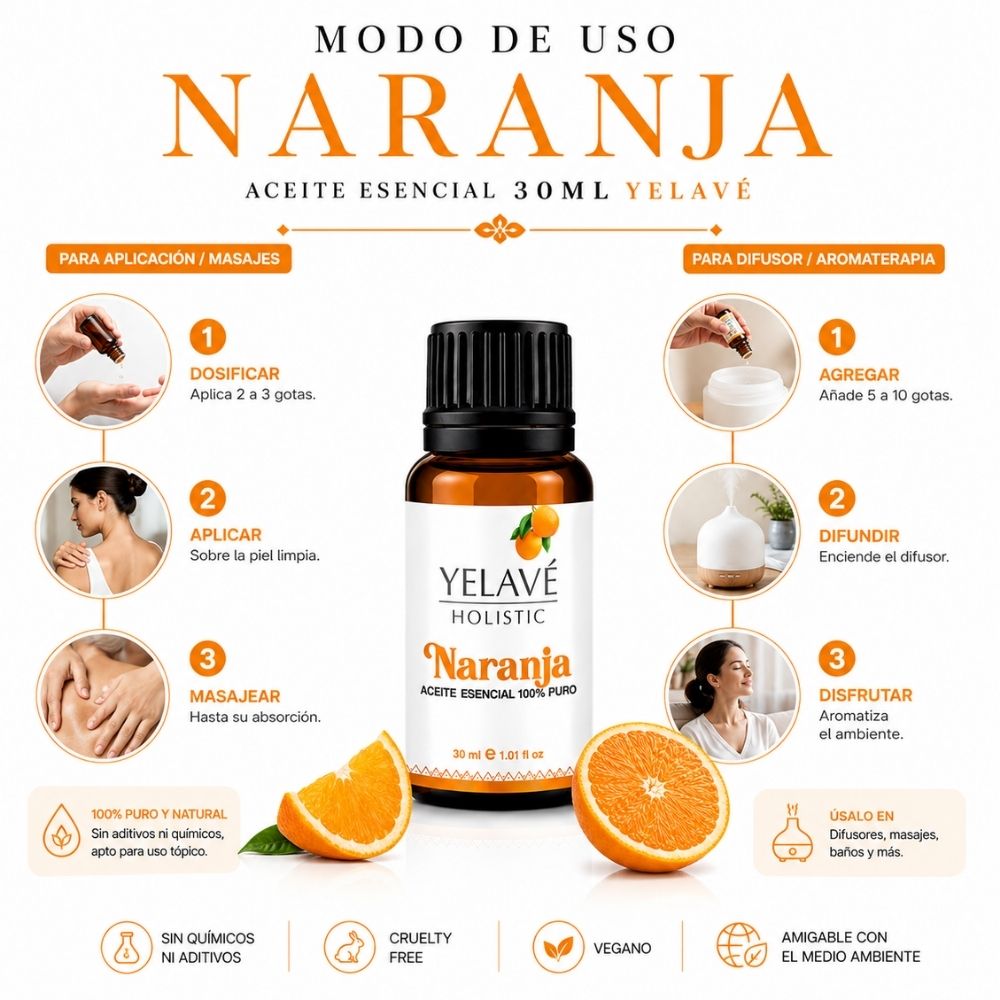 ACEITE ESENCIAL NARANJA 30ML YELAVÉ - 3