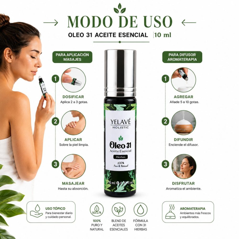 BLEND DE ACEITE ESENCIAL OLEO 31 10ML YELAVÉ - 3