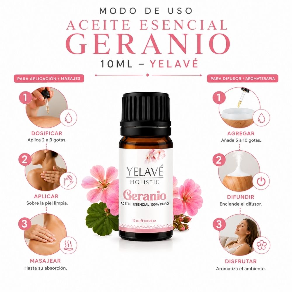 ACEITE ESENCIAL GERANIO 10ML YELAVÉ - 3