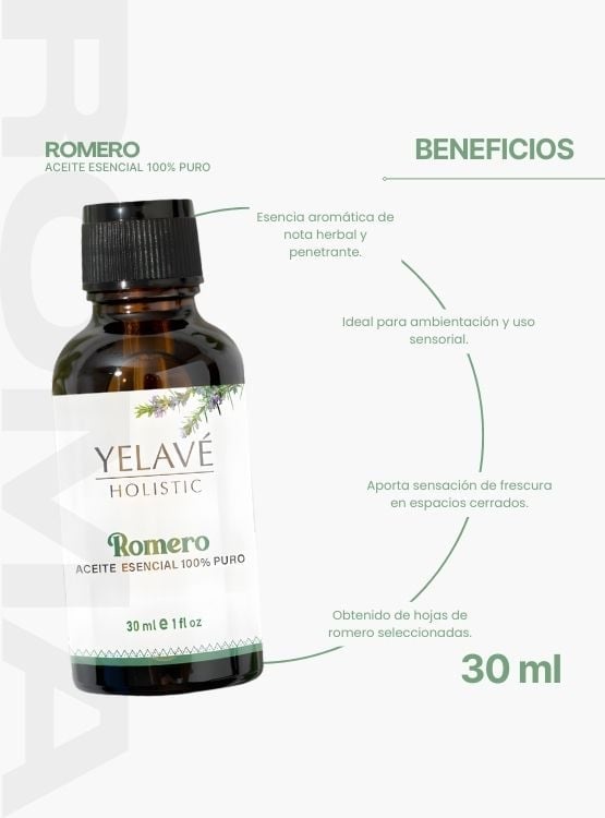 ACEITE ESENCIAL ROMERO 30ML YELAVÉ - 2