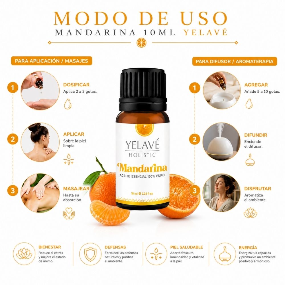 ACEITE ESENCIAL MANDARINA 10ML YELAVÉ - 3