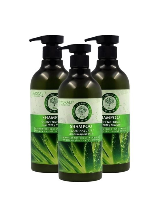 PACK 3 SHAMPOO ALOE VERA 900ML WOKALI - 1