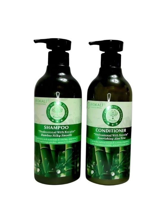 SHAMPOO Y ACONDICIONADOR BAMBÚ 550ML WOKALI - 1