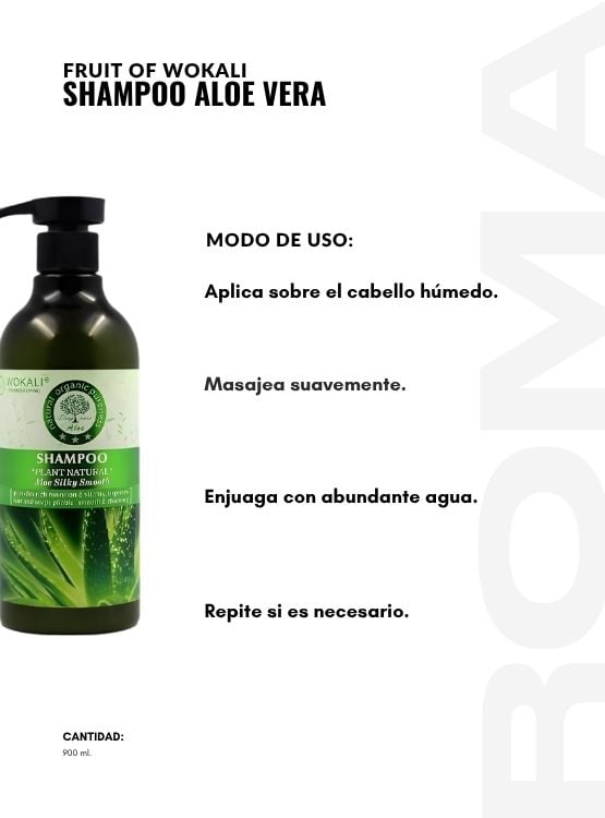 SHAMPOO ALOE VERA 900ML WOKALI - 3