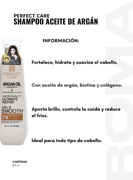 SHAMPOO ACEITE DE ARGÁN 800ML PERFECT CARE - 2