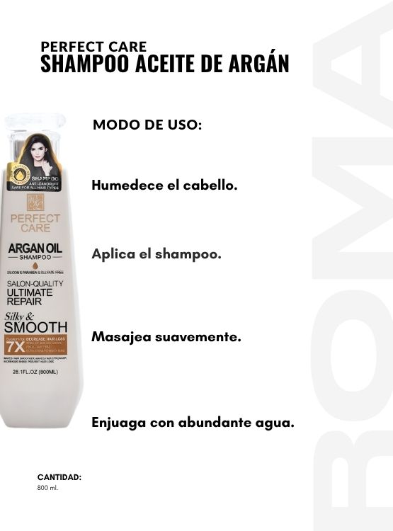 SHAMPOO ACEITE DE ARGÁN 800ML PERFECT CARE - 3
