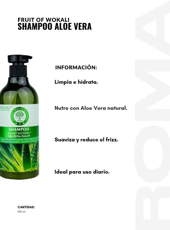 SHAMPOO ALOE VERA 550ML WOKALI - 2