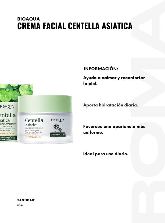 PACK 2 CREMA FACIAL CENTELLA ASIATICA 50G BIOAQUA - 2