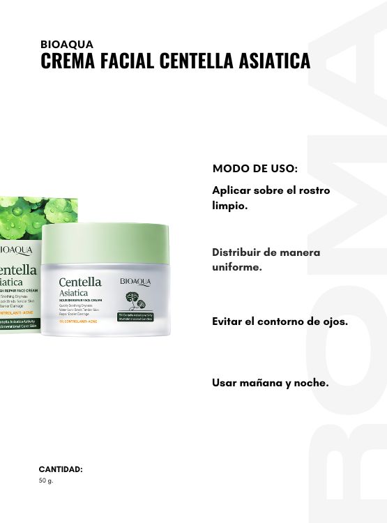 PACK 2 CREMA FACIAL CENTELLA ASIATICA 50G BIOAQUA - 3