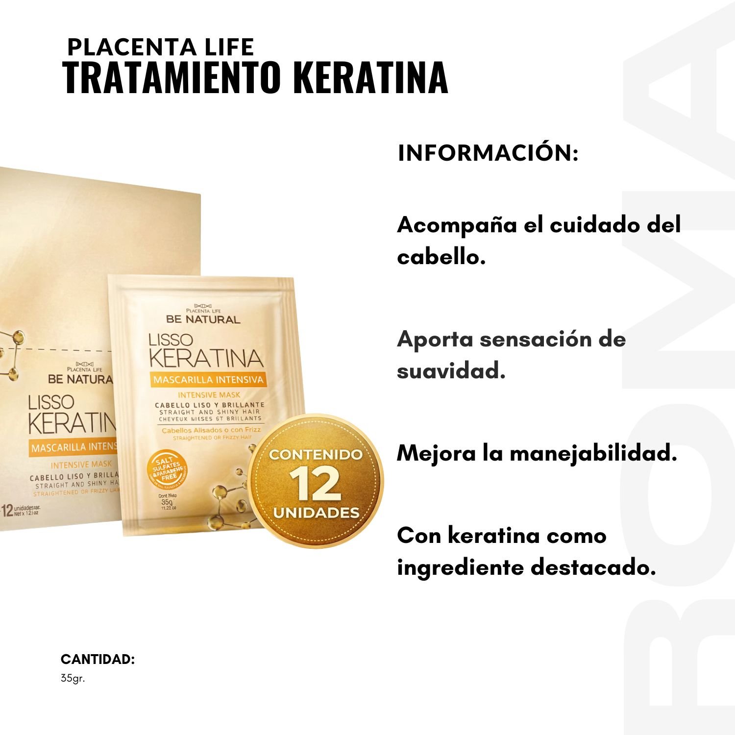 TRATAMIENTO LISSO KERATINA 50ML PLACENTA LIFE - 2