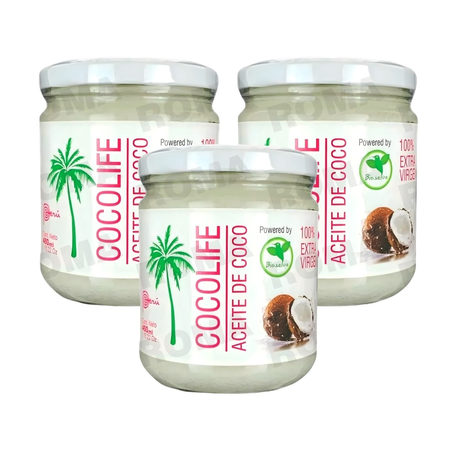 PACK 3 ACEITE DE COCO 450ML BIOLSELVA - 1