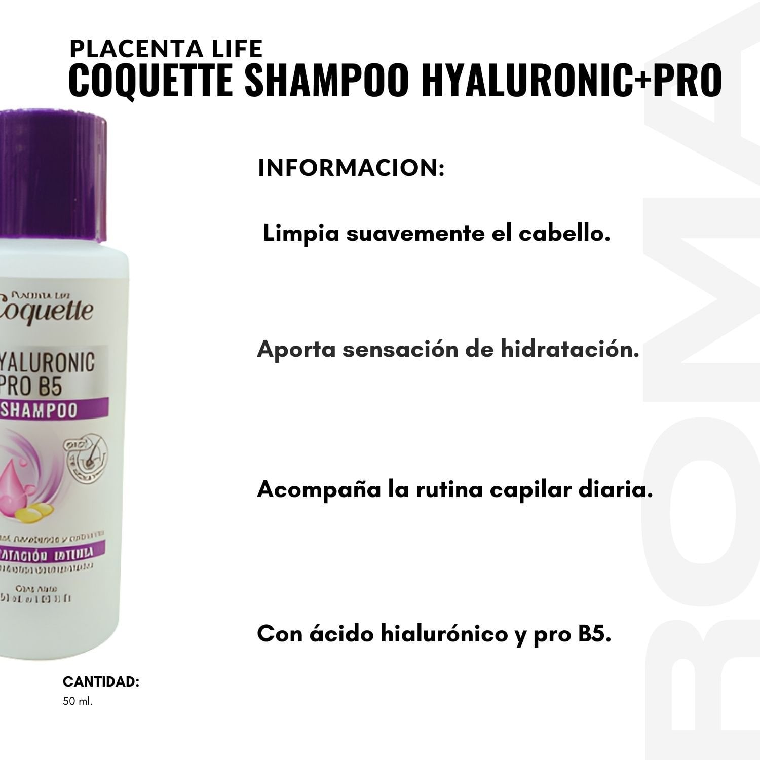 COQUETTE SHAMPOO HYALURONIC 50ML PLACENTA LIFE - 2