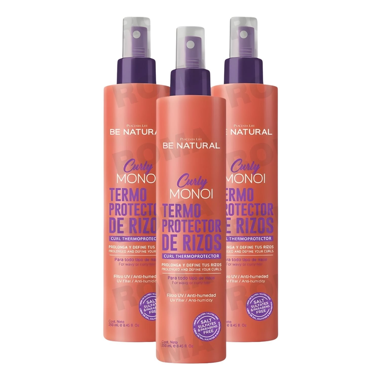 PACK 3 TERMO PROTECTOR DE RIZOS 250ML PLACENTA LIFE - 1