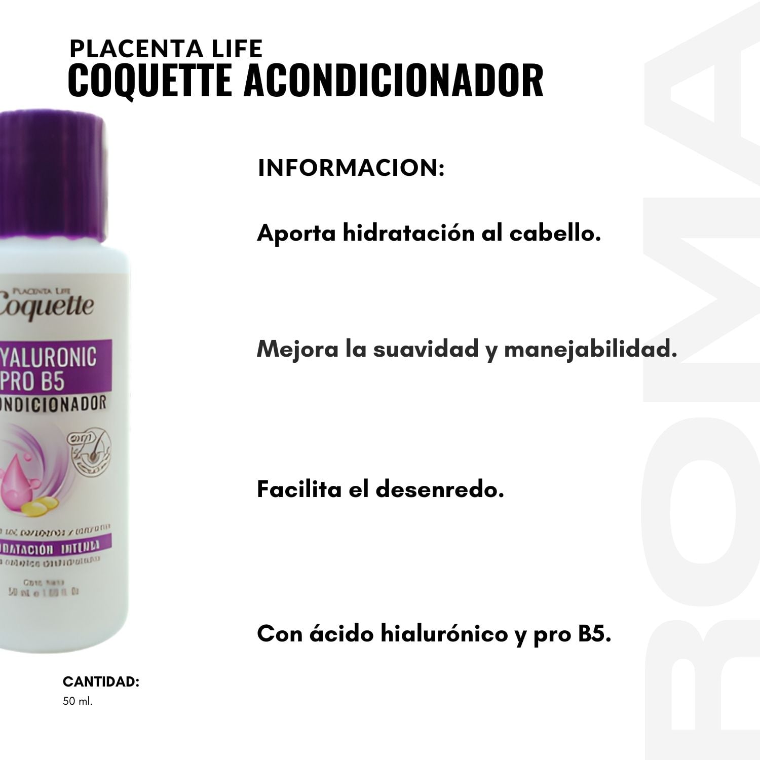 PACK 3 COQUETTE ACONDICIONADOR HYALURONIC 50ML PLACENTA LIFE - 2