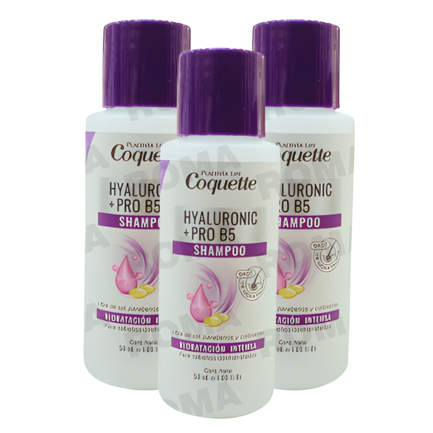 PACK 3 COQUETTE SHAMPOO HYALURONIC 50ML PLACENTA LIFE - 1