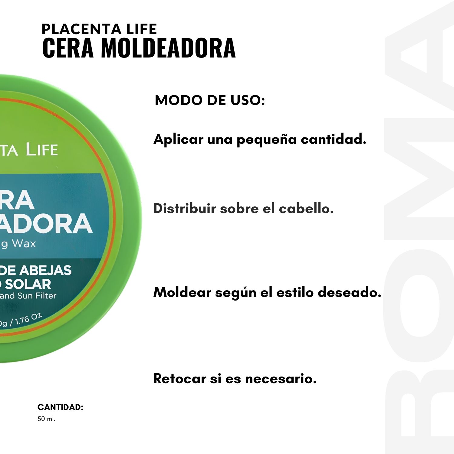 PACK 2 CERA MOLDEADORA 50ML PLACENTA LIFE - 3