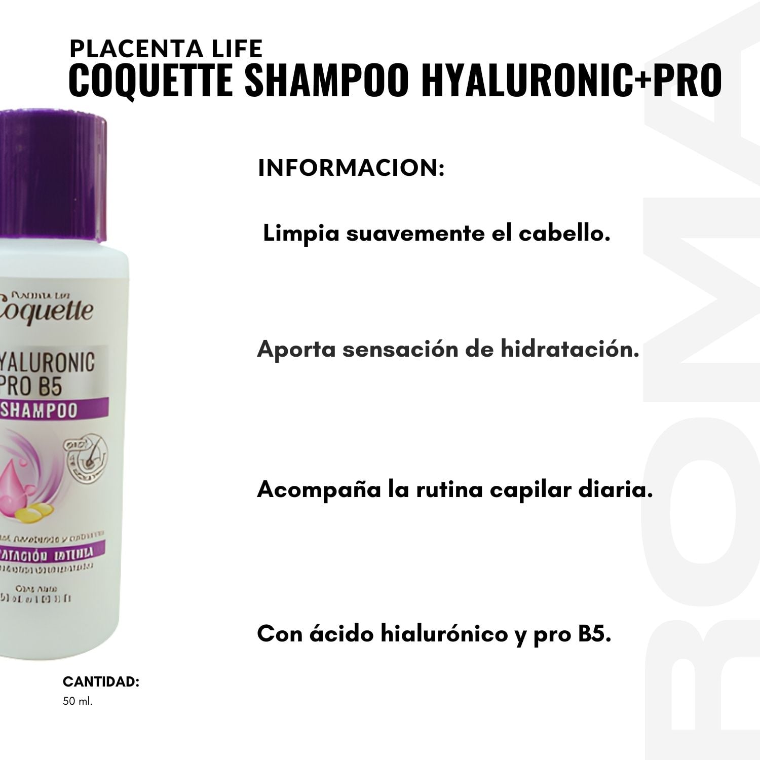 PACK 2 COQUETTE SHAMPOO HYALURONIC 50ML PLACENTA LIFE - 2