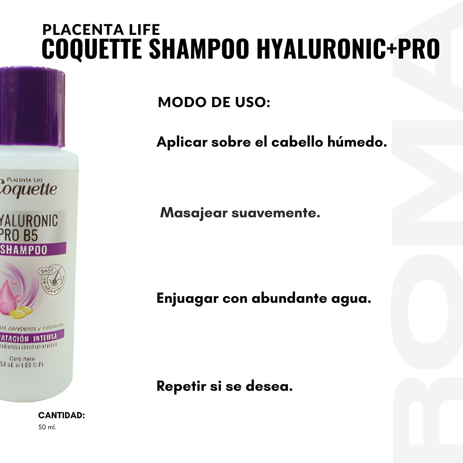 PACK 2 COQUETTE SHAMPOO HYALURONIC 50ML PLACENTA LIFE - 3