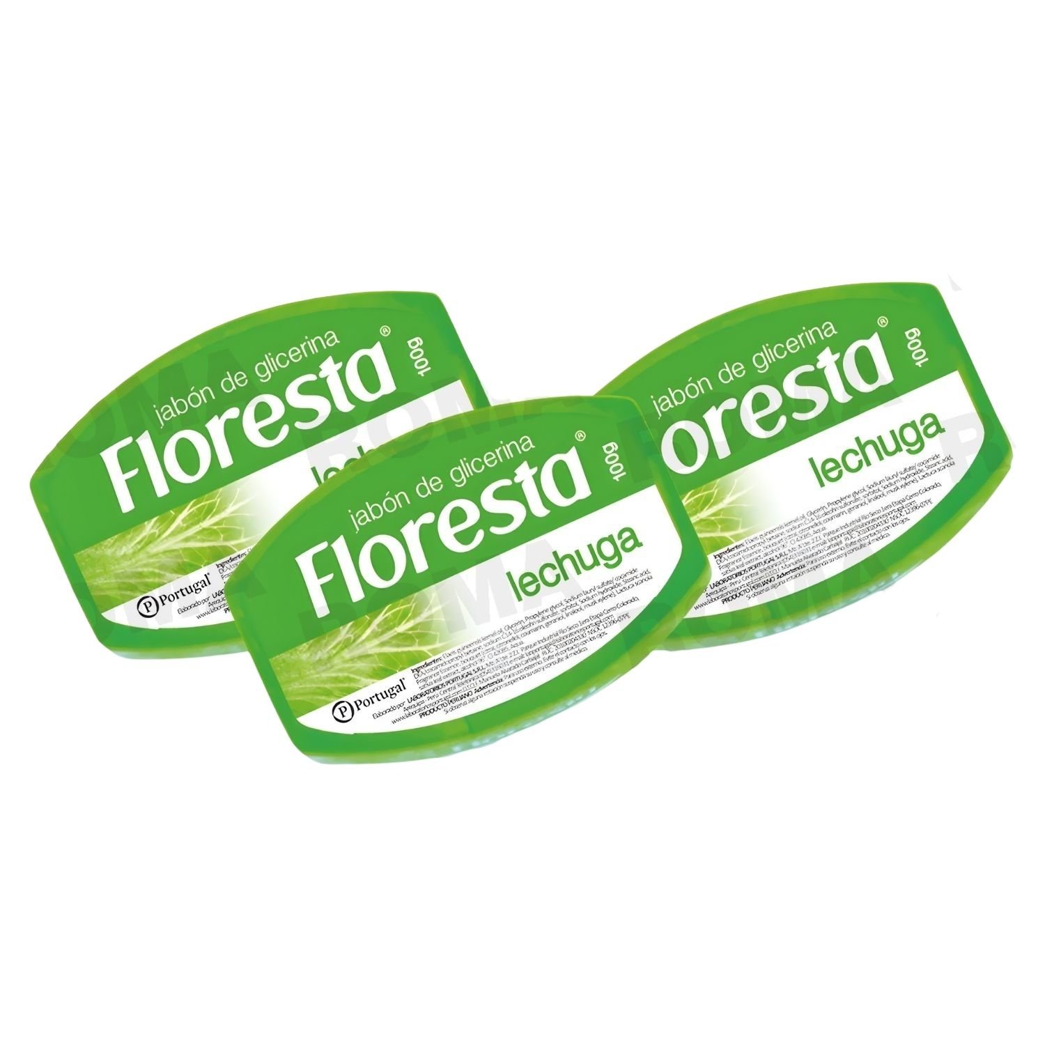 PACK 3 JABÓN CON GLICERINA LECHUGA 100G FLORESTA - 1