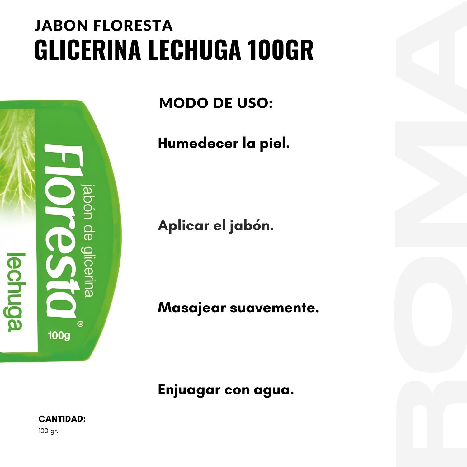 PACK 3 JABÓN CON GLICERINA LECHUGA 100G FLORESTA - 3