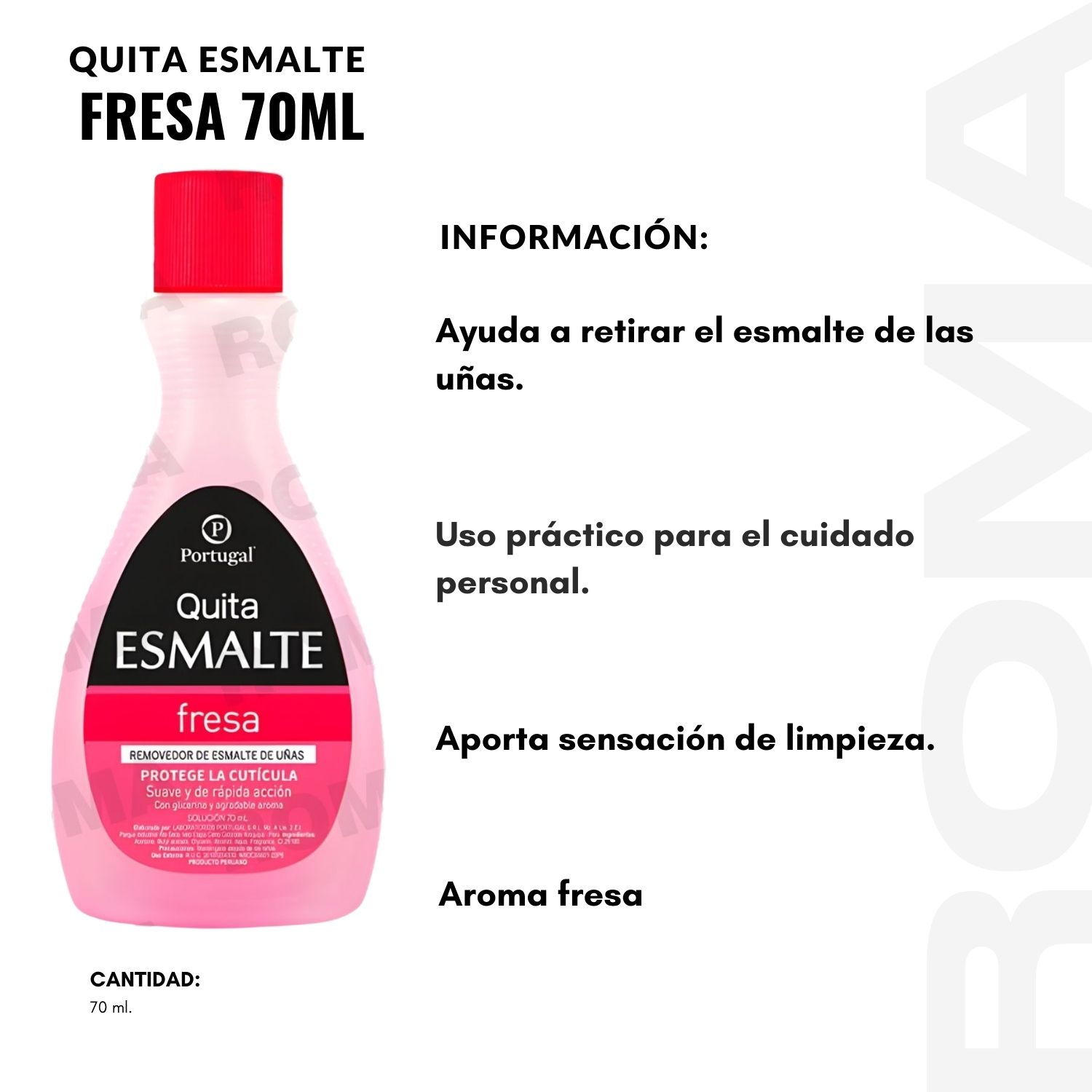 PACK 3 QUITA ESMALTE FRESA PORTUGAL 70ML - 2