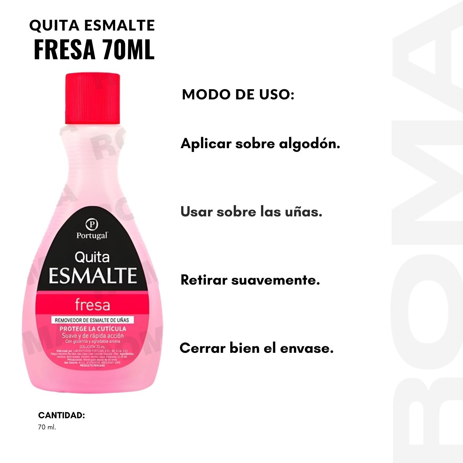PACK 3 QUITA ESMALTE FRESA PORTUGAL 70ML - 3